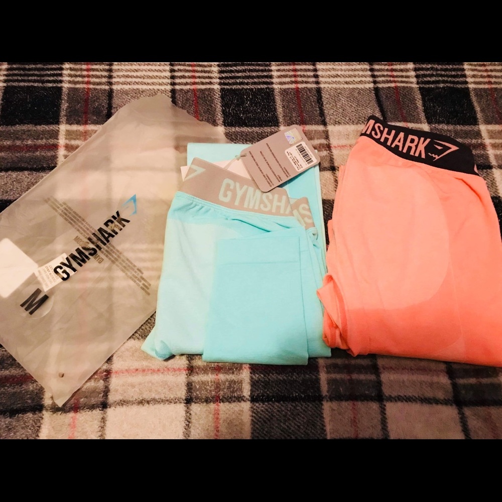 Gymshark turquoise marl pop up leggings medium